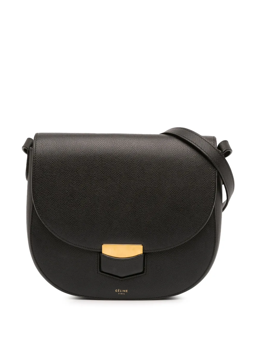 Celine Pre-Owned 2016 Compact Grained Calfskin Trotteur crossbody bag | Black | Image 1