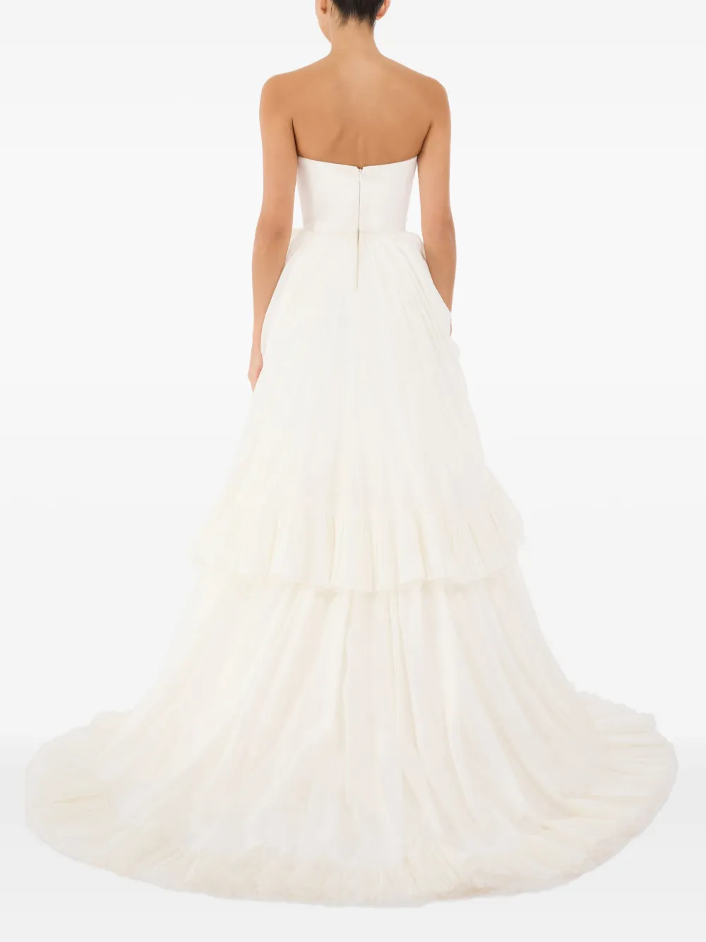 Jenny Packham Antonia Ruffled Bow Dress In White