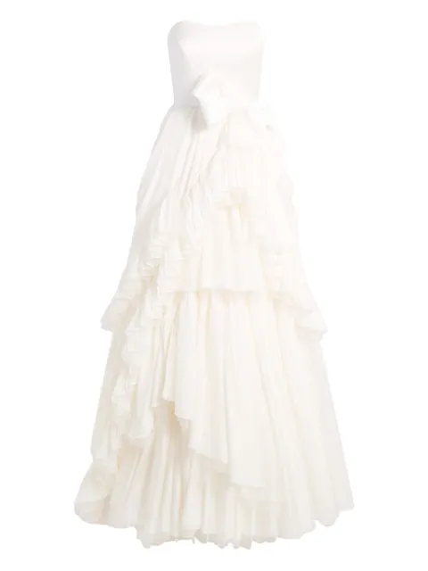 Jenny Packham Antonia ruffled bow dress