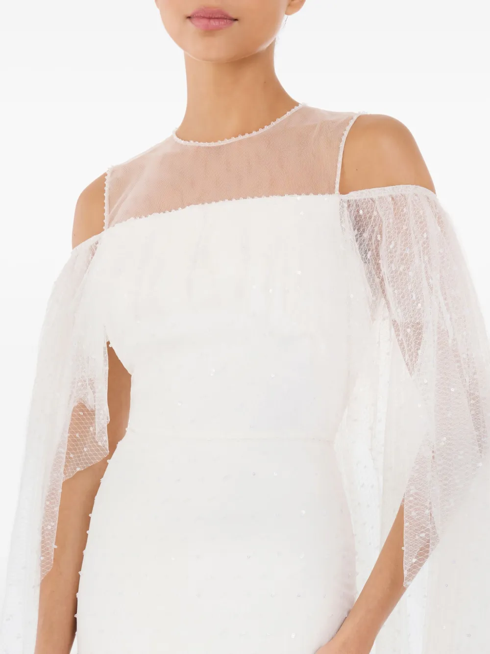 Jenny Packham Trevi jurk met ruches Wit