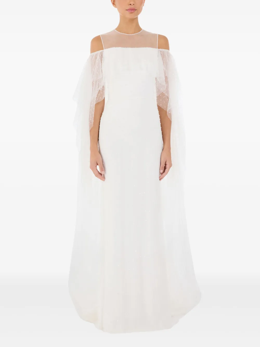 Jenny Packham Trevi ruffled dress - Wit