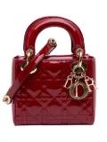 Christian Dior Pre-Owned 2018 Mini Patent Cannage Lady Dior satchel - Red