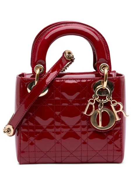 Christian Dior Pre-Owned 2018 Mini Patent Cannage Lady Dior satchel
