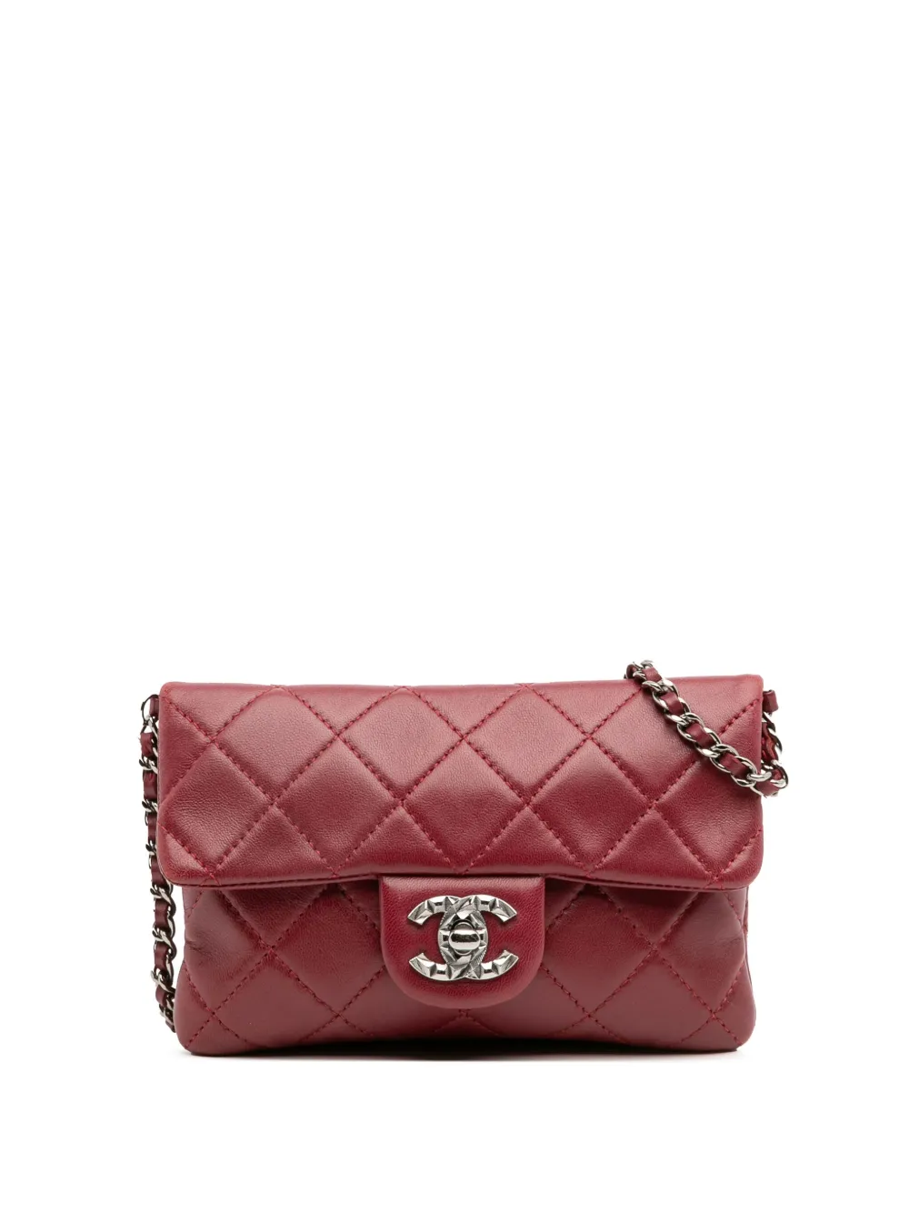 CHANEL Pre-Owned 2012-2013 ミニ ラムスキン ミネラルナイト フラップ ショルダーバッグ - レッド CHANEL Pre-Owned 2012-2013 ミニ ラムスキン ミネラルナイト フラップ ショルダーバッグ - レッド