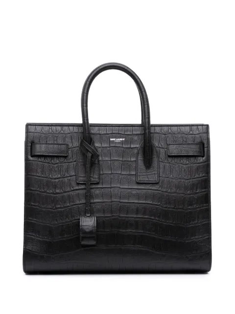 Saint Laurent Pre-Owned 2014 Small Croc Embossed Leather Sac De Jour satchel