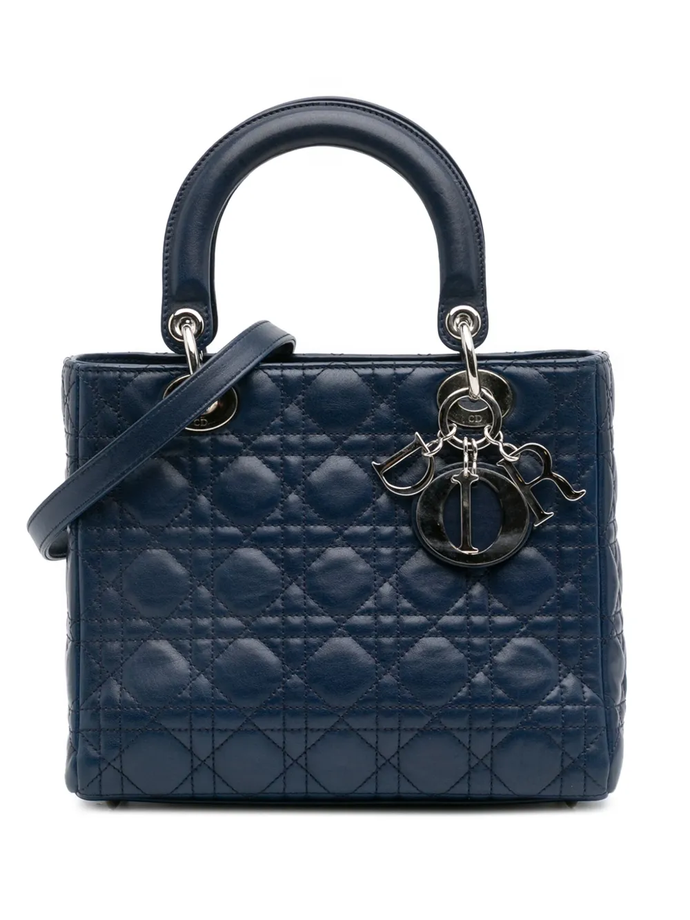 Christian Dior Pre-Owned 2011 ミディアム ラムスキン カナージュ レディ ディオール サッチェルバッグ - Christian Dior Pre-Owned 2011 ミディアム ラムスキン カナージュ レディ ディオール サッチェルバッグ -