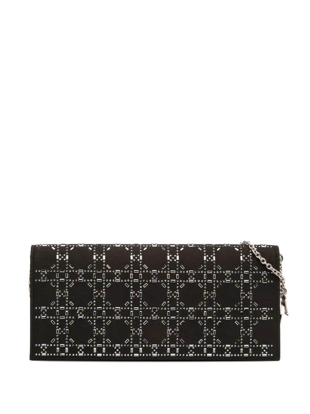 Christian Dior Pre-Owned 2016 サテン カナージュ クリスタル クラッチウィズチェーン ショルダーバッグ - Christian Dior Pre-Owned 2016 サテン カナージュ クリスタル クラッチウィズチェーン ショルダーバッグ -