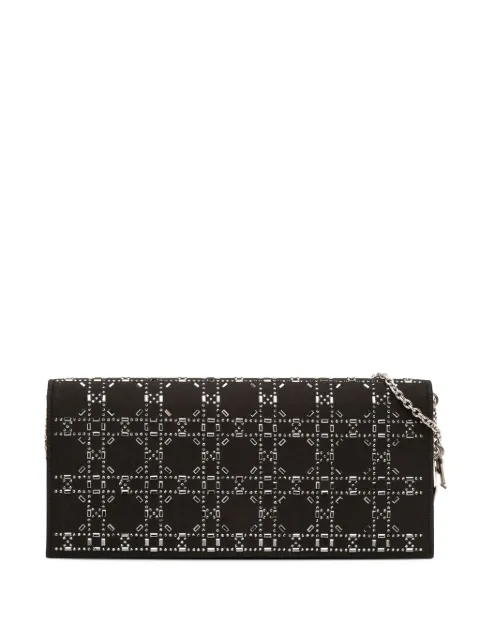 Christian Dior Pre-Owned 2016 Satin Cannage Crystal Embellished Clutch with Chain crossbody bag