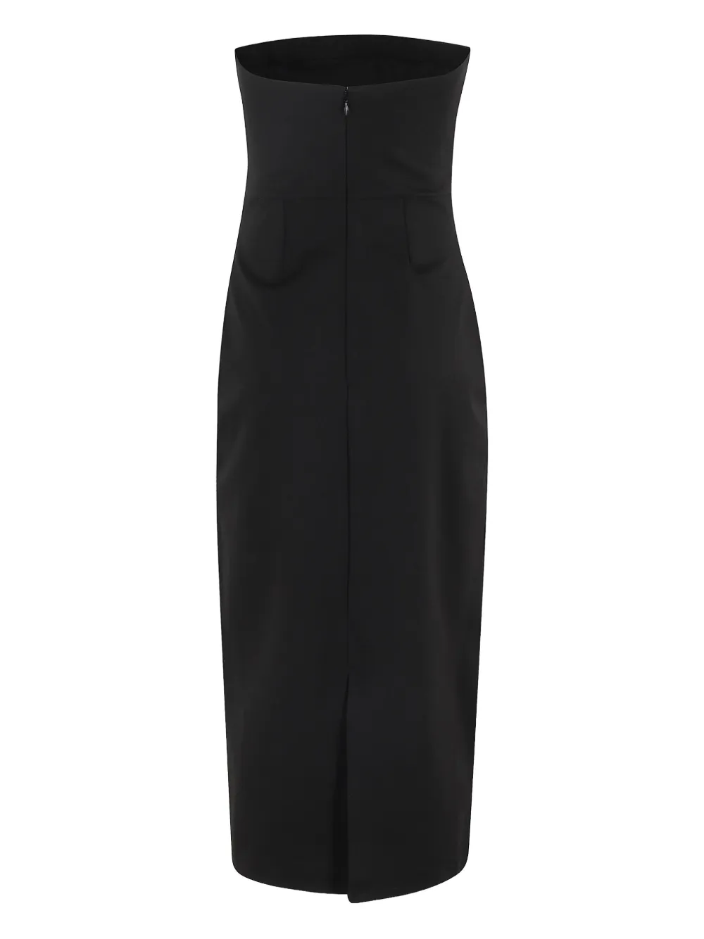 STAUD Brooke floral-embellished strapless midi dress - Zwart