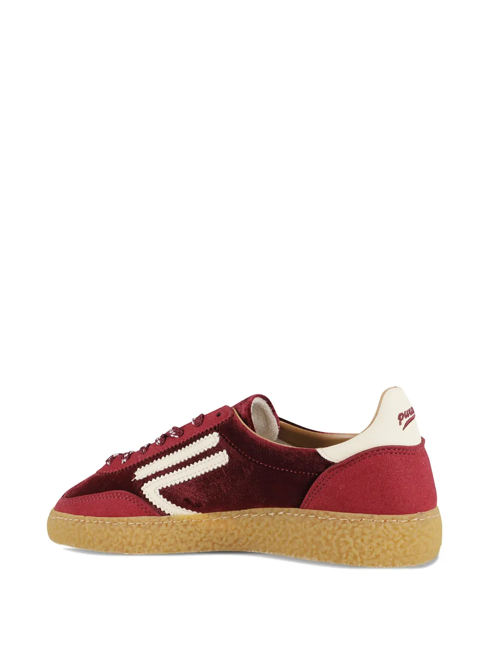 Puraai Fluwelen sneakers met vlakken Rood