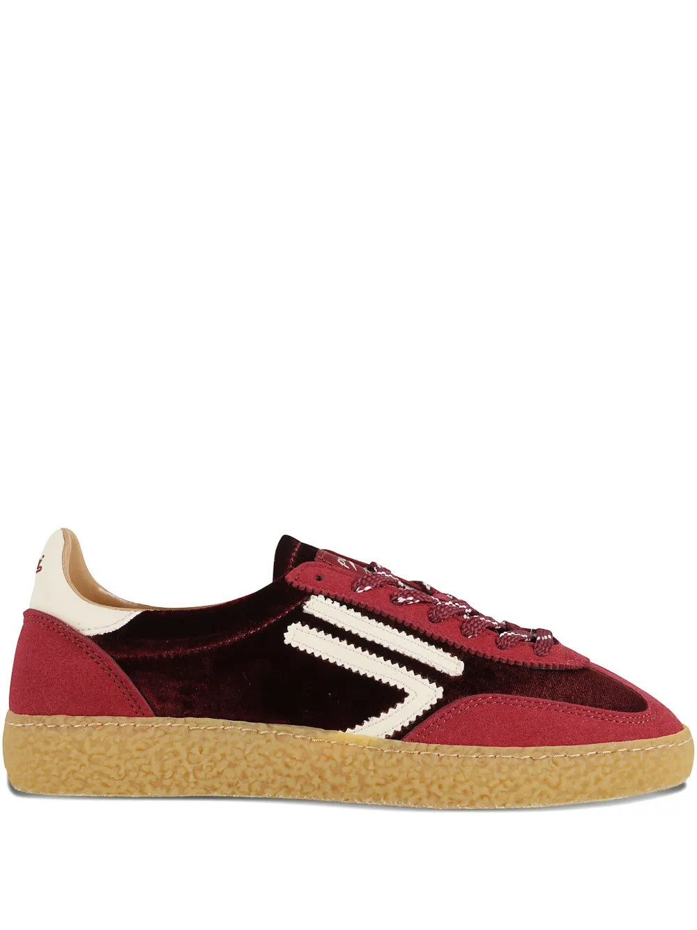 Puraai Fluwelen sneakers met vlakken Rood