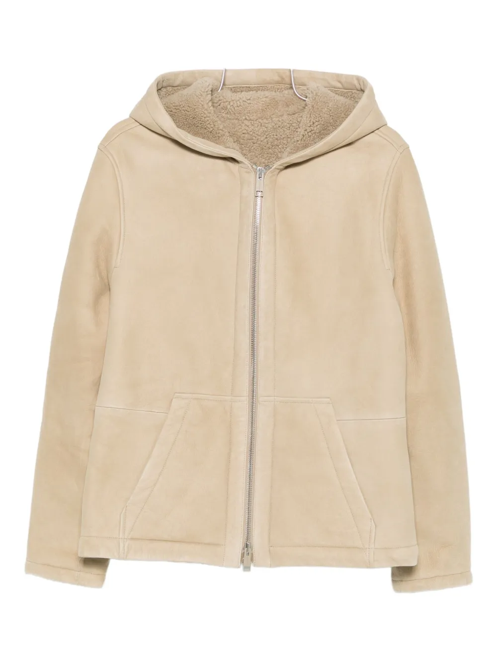 Yves Salomon hooded zip-up jacket | Neutrals | Image 1