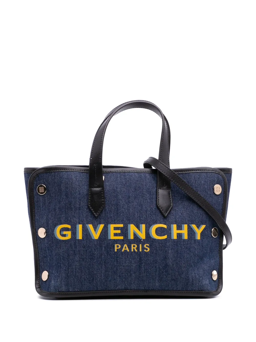 Pre-owned Givenchy 2020 Mini Denim Bond Shopper Tote Satchel In Blue