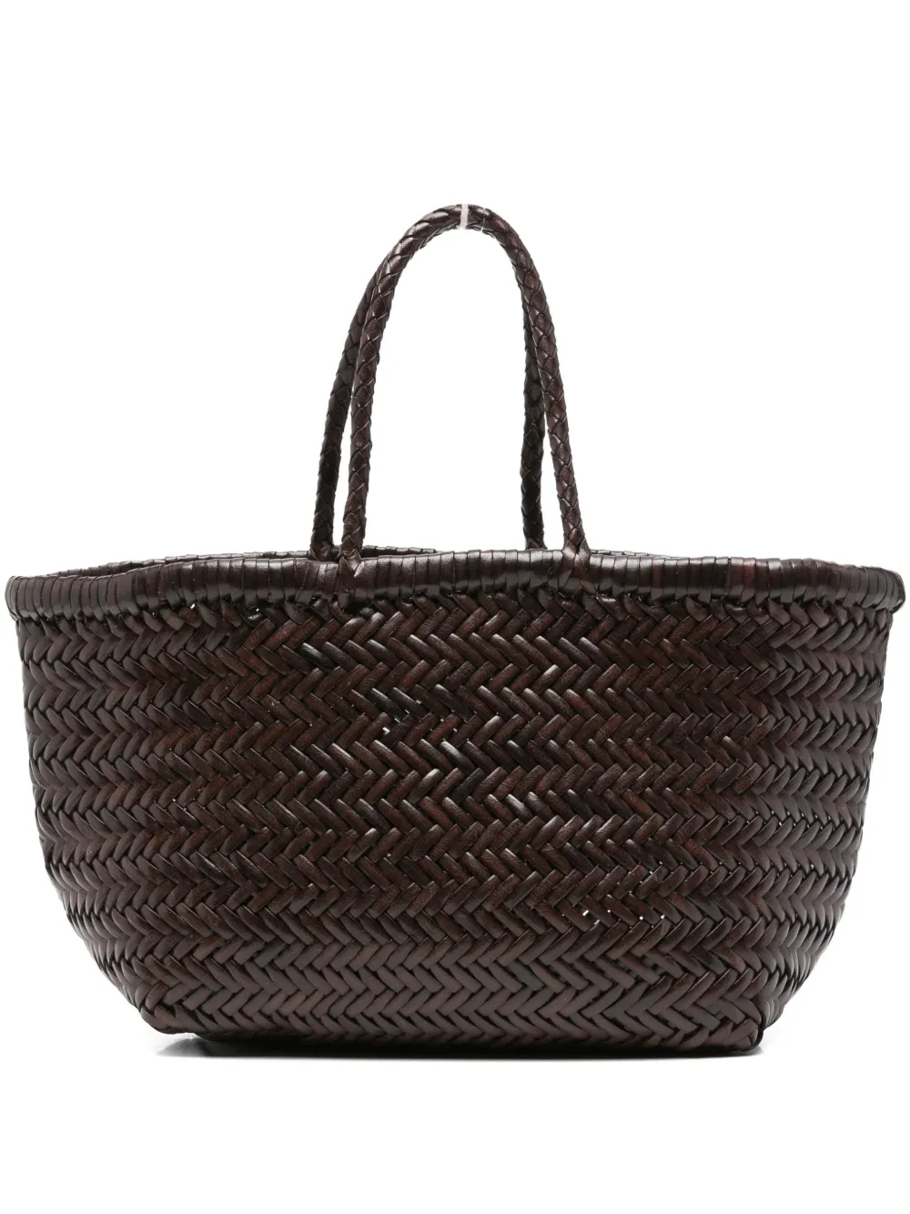 Dragon Diffusion Woven Leather Shoulder Bag In Brown