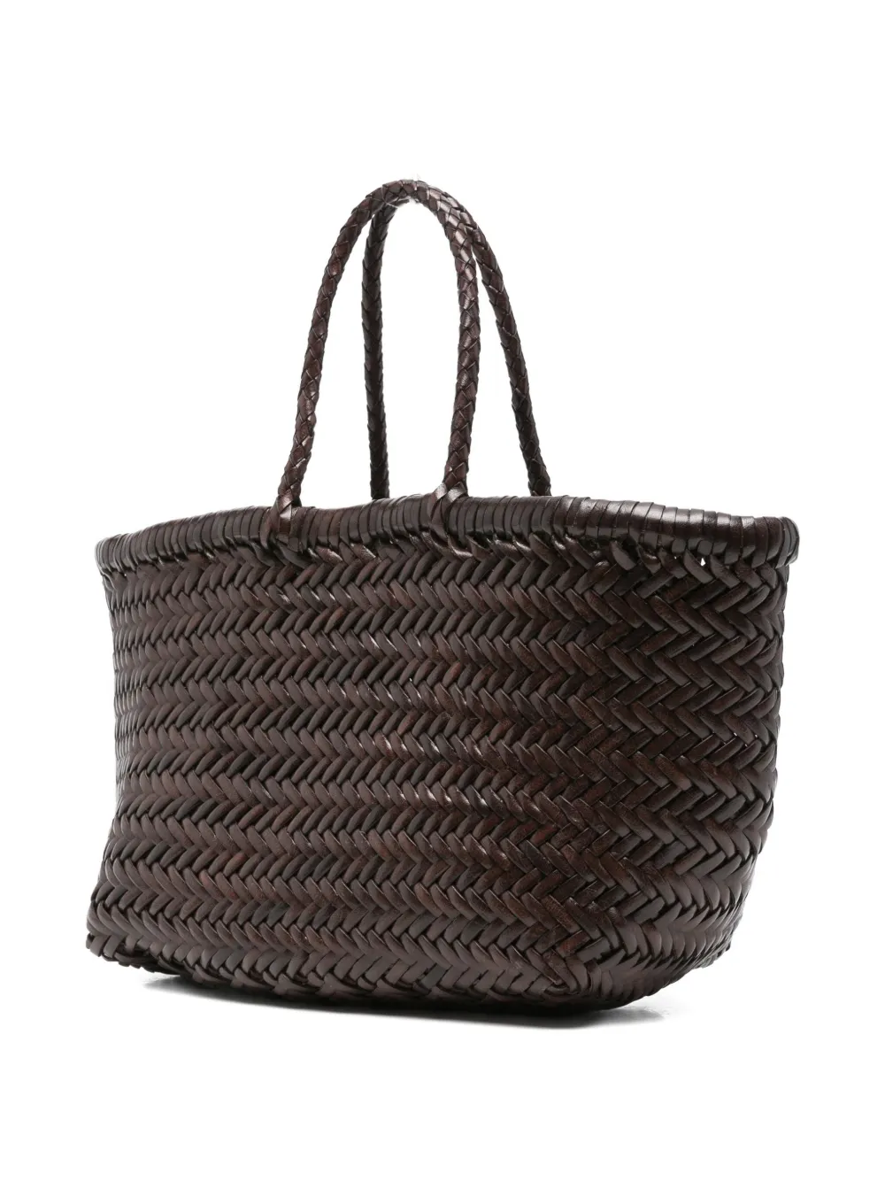 Dragon Diffusion Woven Leather Shoulder Bag In Brown
