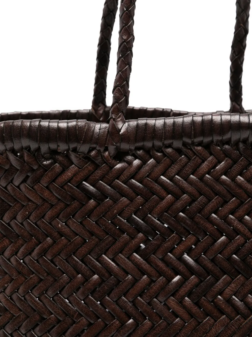 Dragon Diffusion Woven Leather Shoulder Bag In Brown