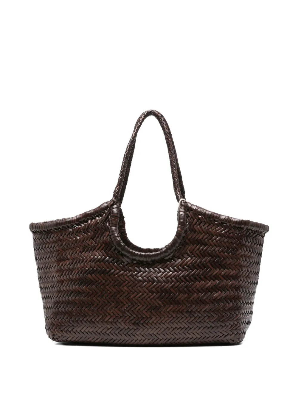 Dragon Diffusion Nantucket Big Woven Leather Tote Bag In Brown