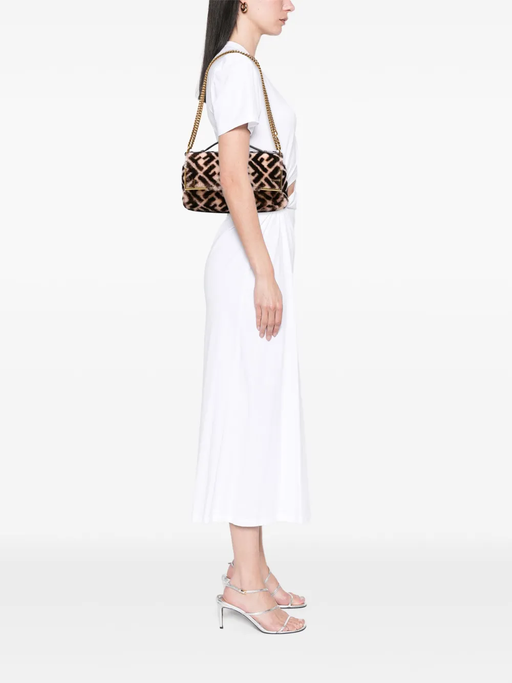 Fendi Pre-Owned 2010-2025 Zucca Shearling Double F Baguette satchel | Pre-Owned | Image 2