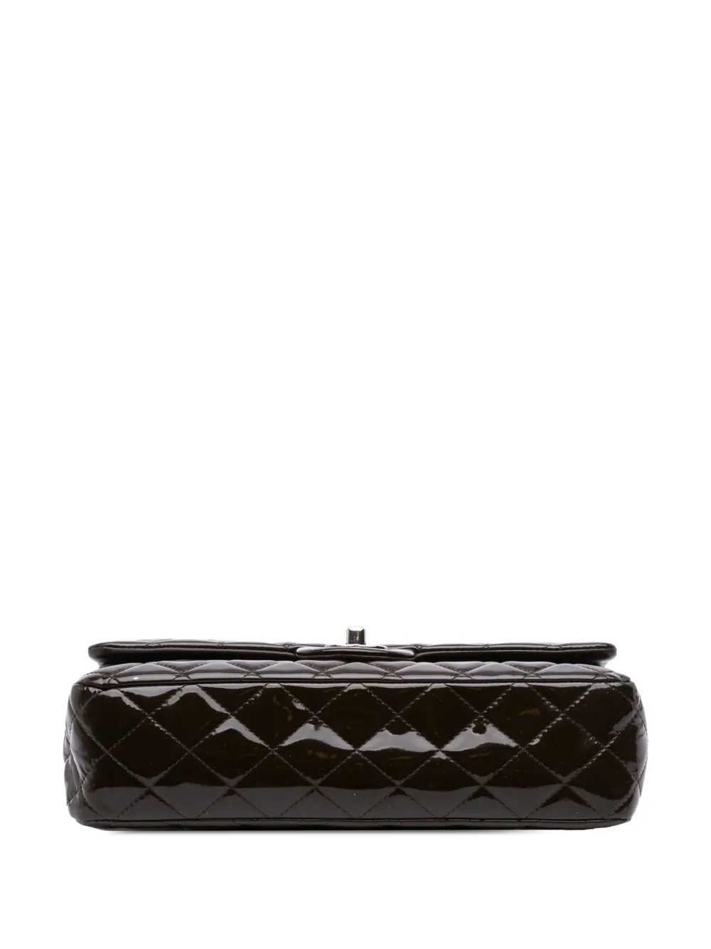 Pre-owned Chanel 2010-2011 Medium Classic Patent Double Flap Shoulder Bag In Brown