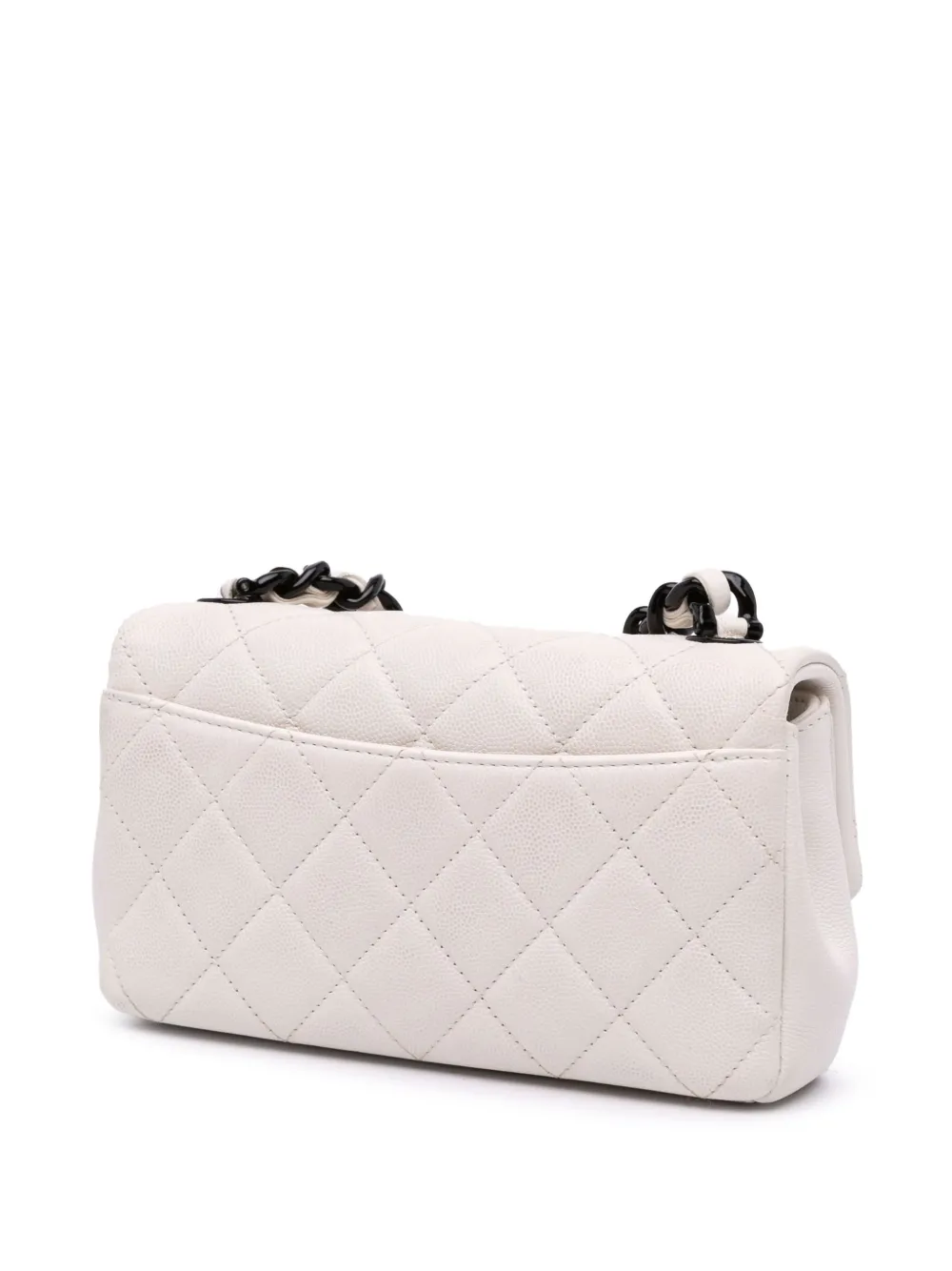 Pre-owned Chanel 2020 Small Quilted Caviar My Everything Flap Crossbody Bag In White