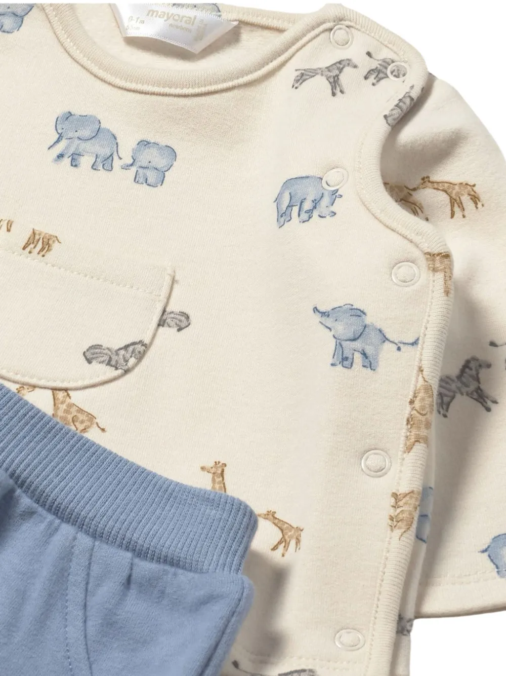 Mayoral Sweater met print en zak Beige