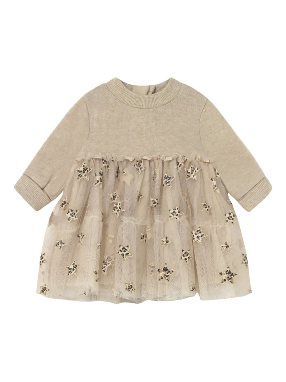 Mayoral Star-appliqué Dress In Neutral