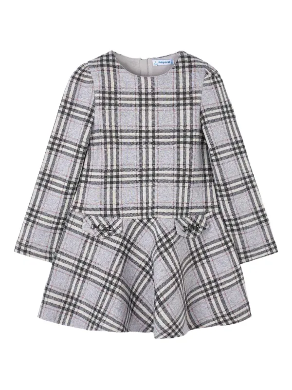 mayoral grey dress Mayoral plaid dress