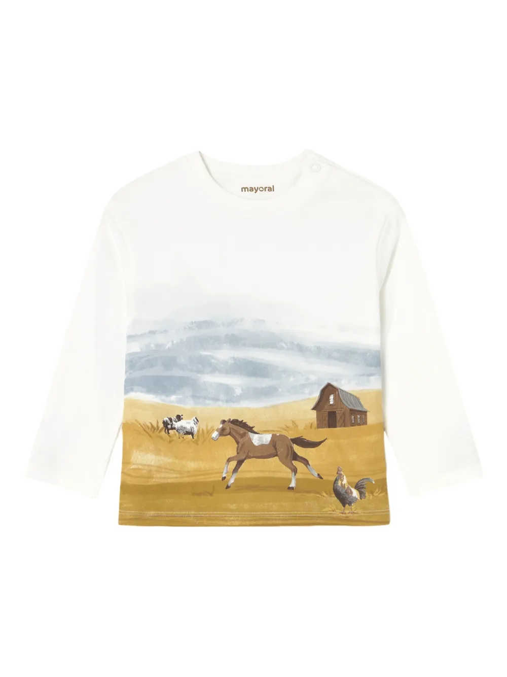 Mayoral Landscape-print T-shirt In White