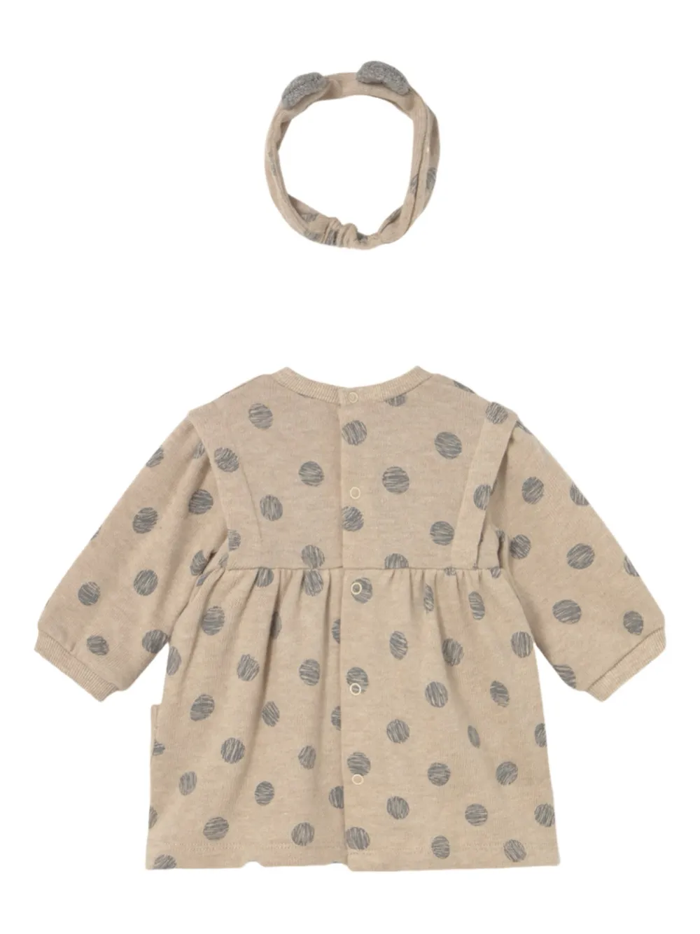 Mayoral Jurk en haarband met stippen - Beige