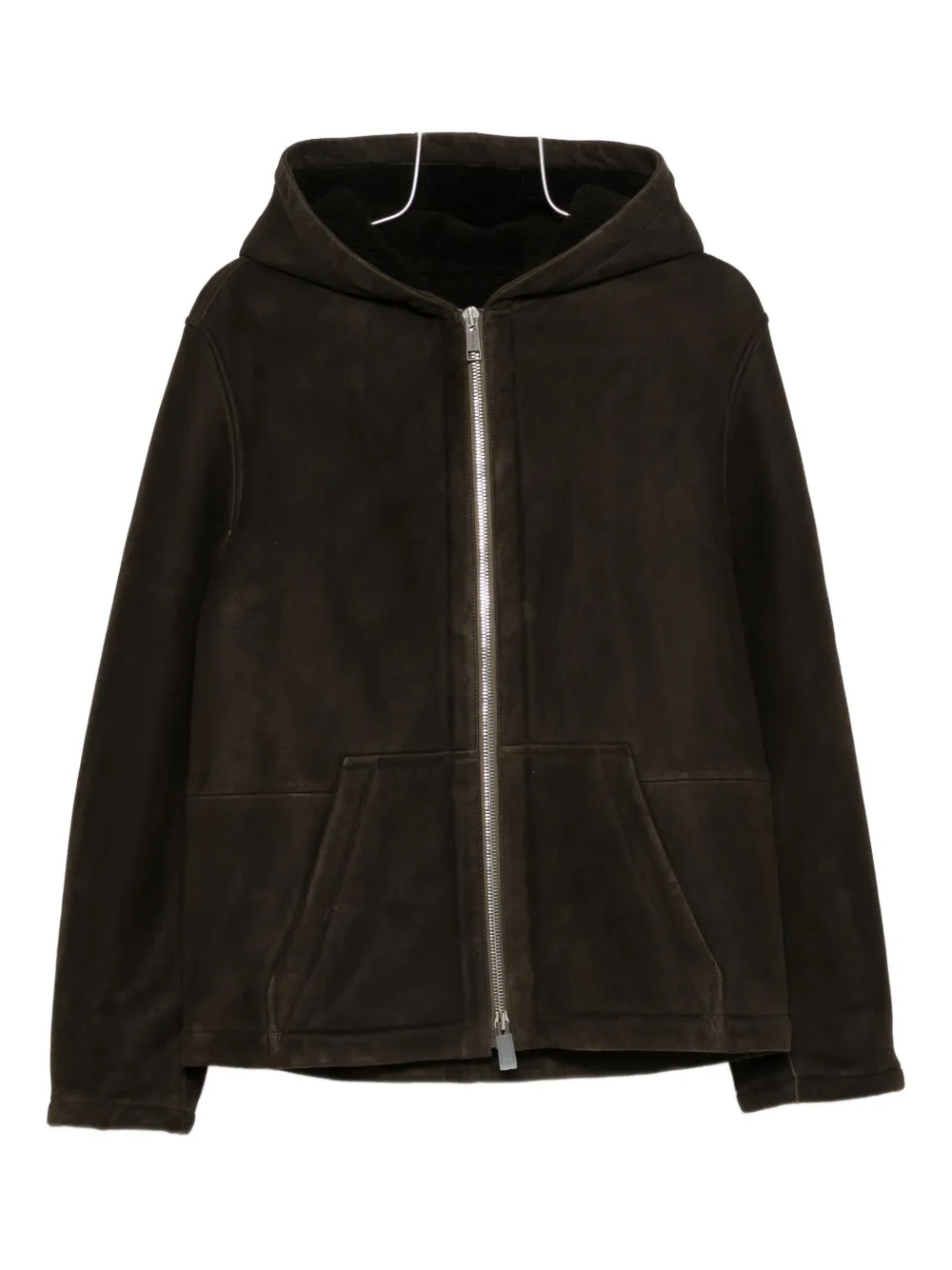Yves Salomon hooded zip jacket | Brown | Image 1