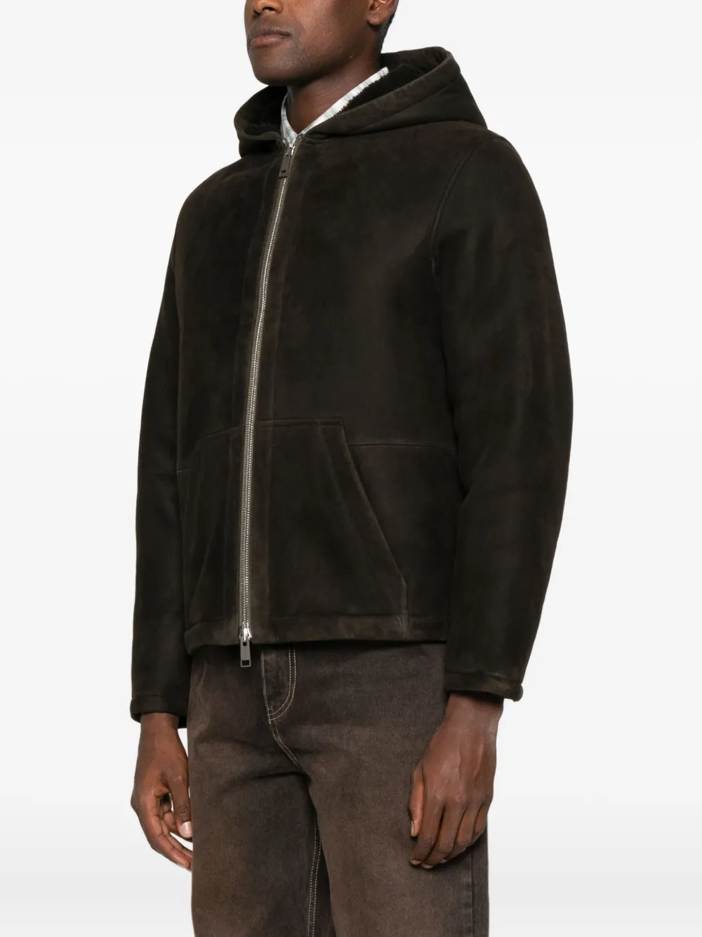 Yves Salomon Jack met capuchon en rits Bruin