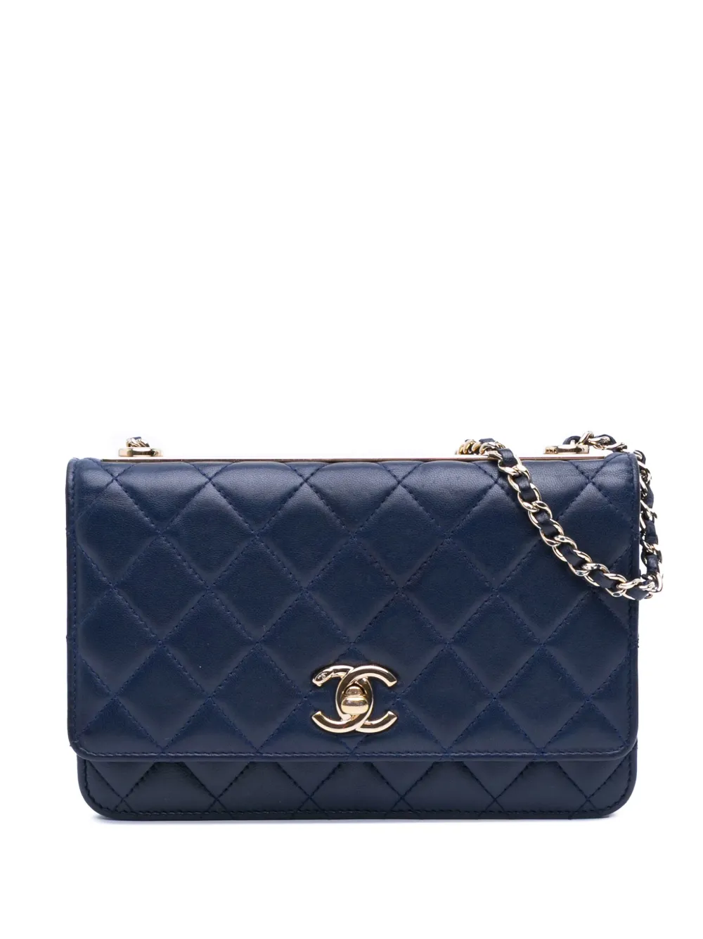 CHANEL Pre-Owned 2016-2017 Lambskin Trendy CC Wallet On Chain CHANEL Pre-Owned 2016-2017 Lambskin Trendy CC Wallet On Chain
