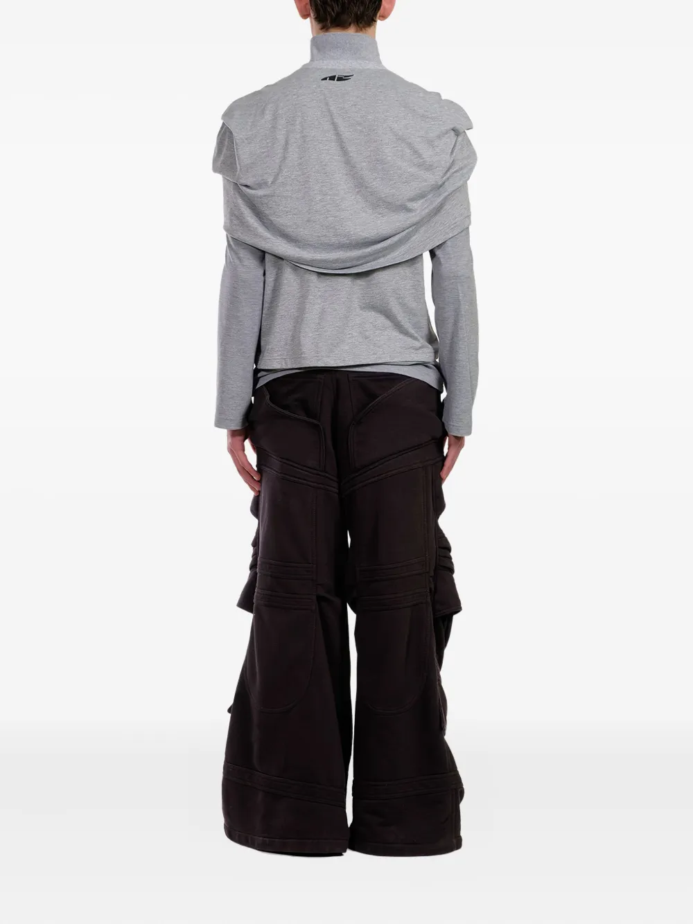 Natasha Zinko Gedrapeerd T-shirt met lange mouwen Grijs