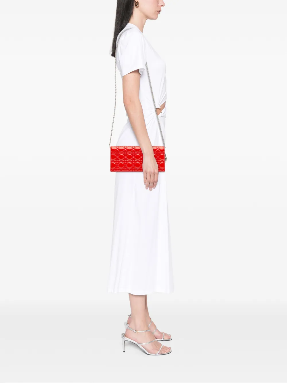 Christian Dior Pre-Owned 2018 Patent Cannage Lady Dior Clutch with Chain crossbody bag | Pre-Owned | Image 2