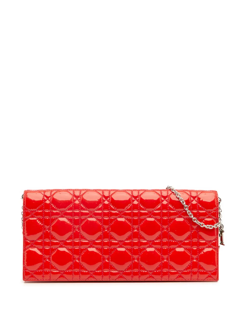 Christian Dior Pre-Owned 2018 パテント カナージュ レディ ディオール クラッチウィズチェーン Christian Dior Pre-Owned 2018 パテント カナージュ レディ ディオール クラッチウィズチェーン