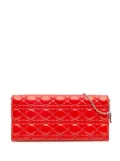 Christian Dior Pre-Owned 2018 Patent Cannage Lady Dior Clutch with Chain crossbody bag - Red