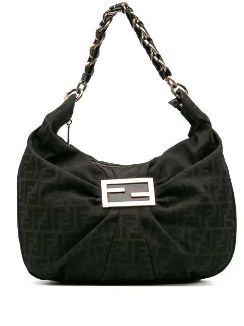 Fendi Pre-Owned شنطة كتف 'ميا هوبو' كانفا بنقش زوكا وبقلاب 2010-2025
