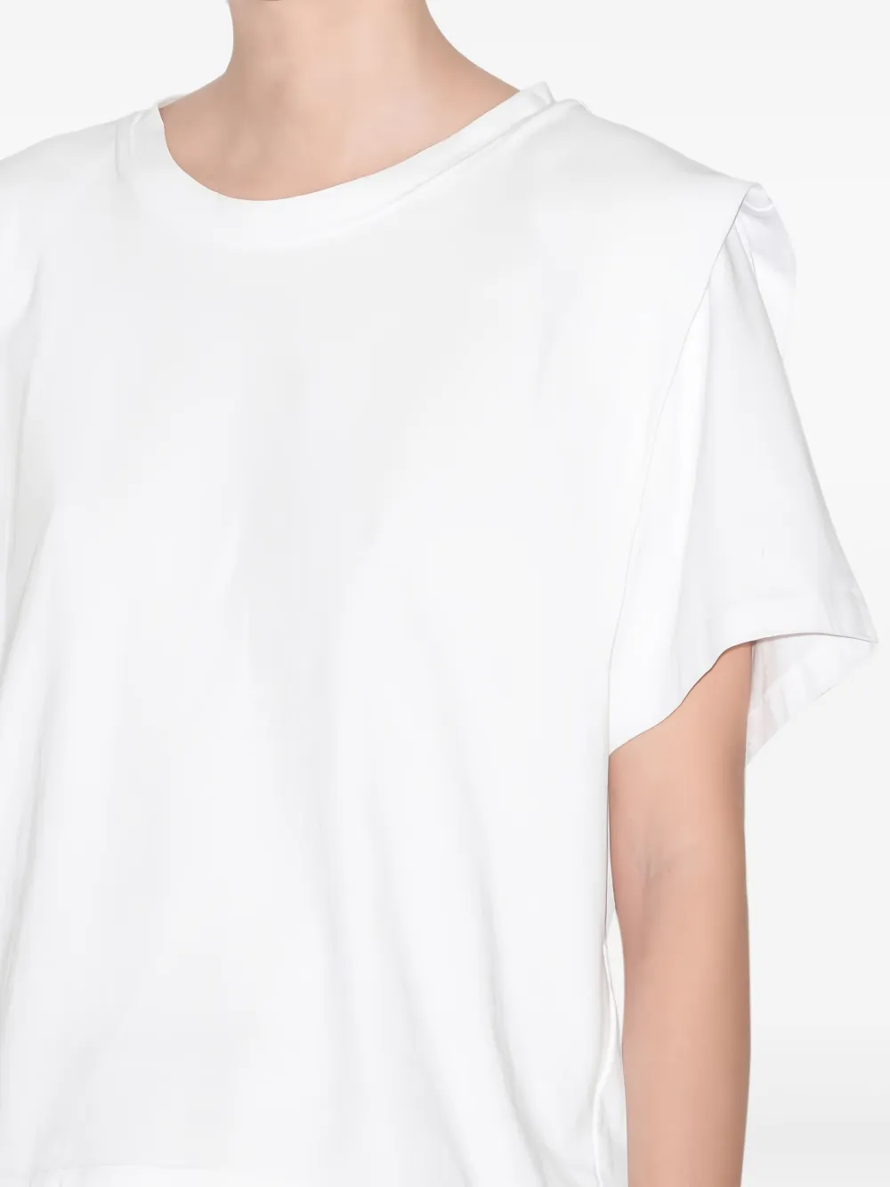 Isabel Marant Crew Neck Shoulder Detail Short Sleeve Top In White