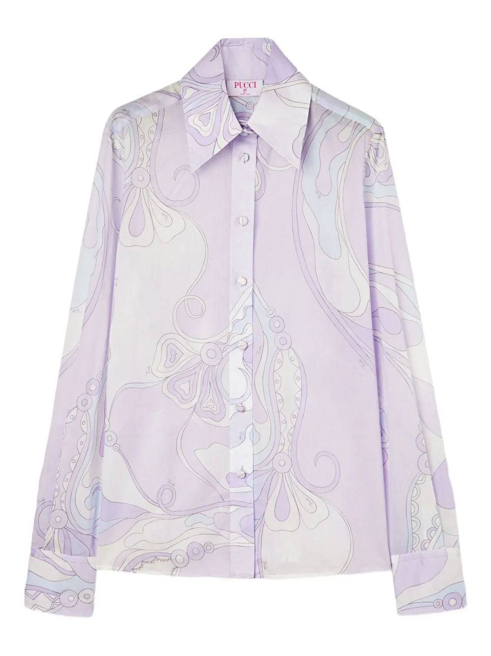 PUCCI orchidee-print cotton shirt - パープル PUCCI orchidee-print cotton shirt - パープル