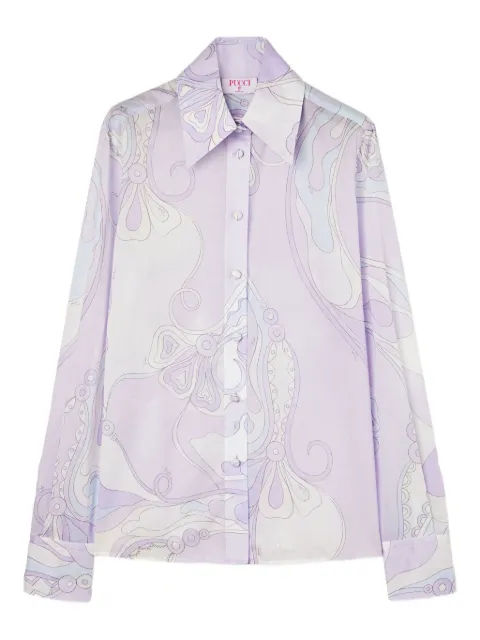 PUCCI orchidee-print cotton shirt