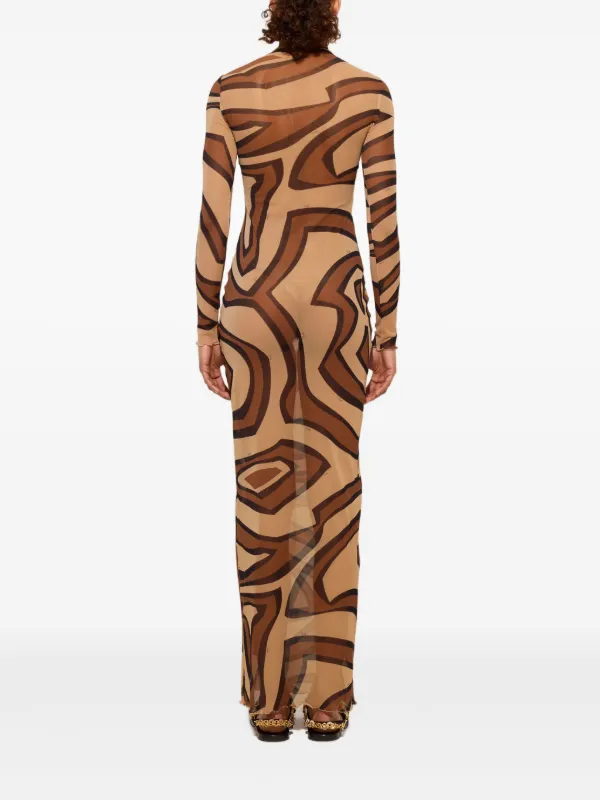 Emilio Pucci Labirinto-print Tulle Dress - Neutrals Emilio Pucci Labirinto-print Tulle Dress - Neutrals