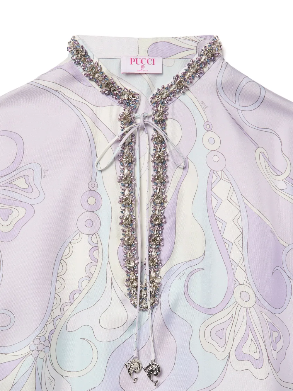 Pucci Crystal-embellished Kaftan In Purple