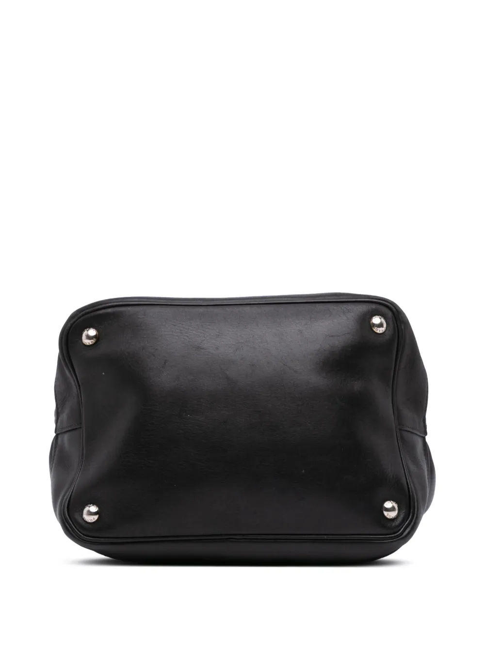 Pre-owned Prada 2000-2025 City Calf Drawstring Bucket Bag In Black
