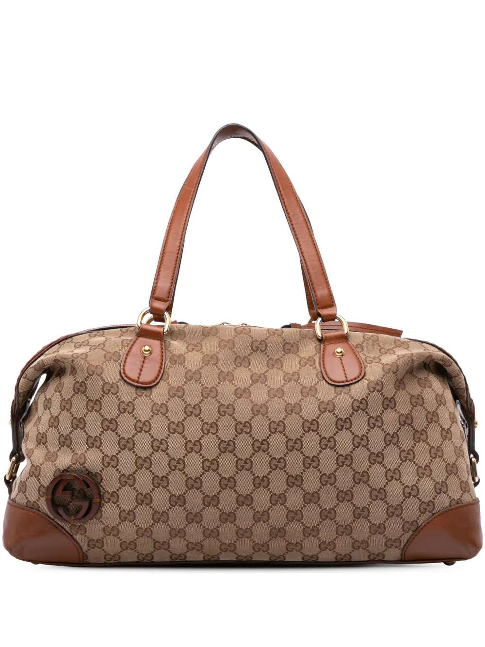 Gucci Pre-Owned 2016-2025 GGキャンバス ブリックレーン サッチェルバッグ - ブラウン Gucci Pre-Owned 2016-2025 GGキャンバス ブリックレーン サッチェルバッグ - ブラウン