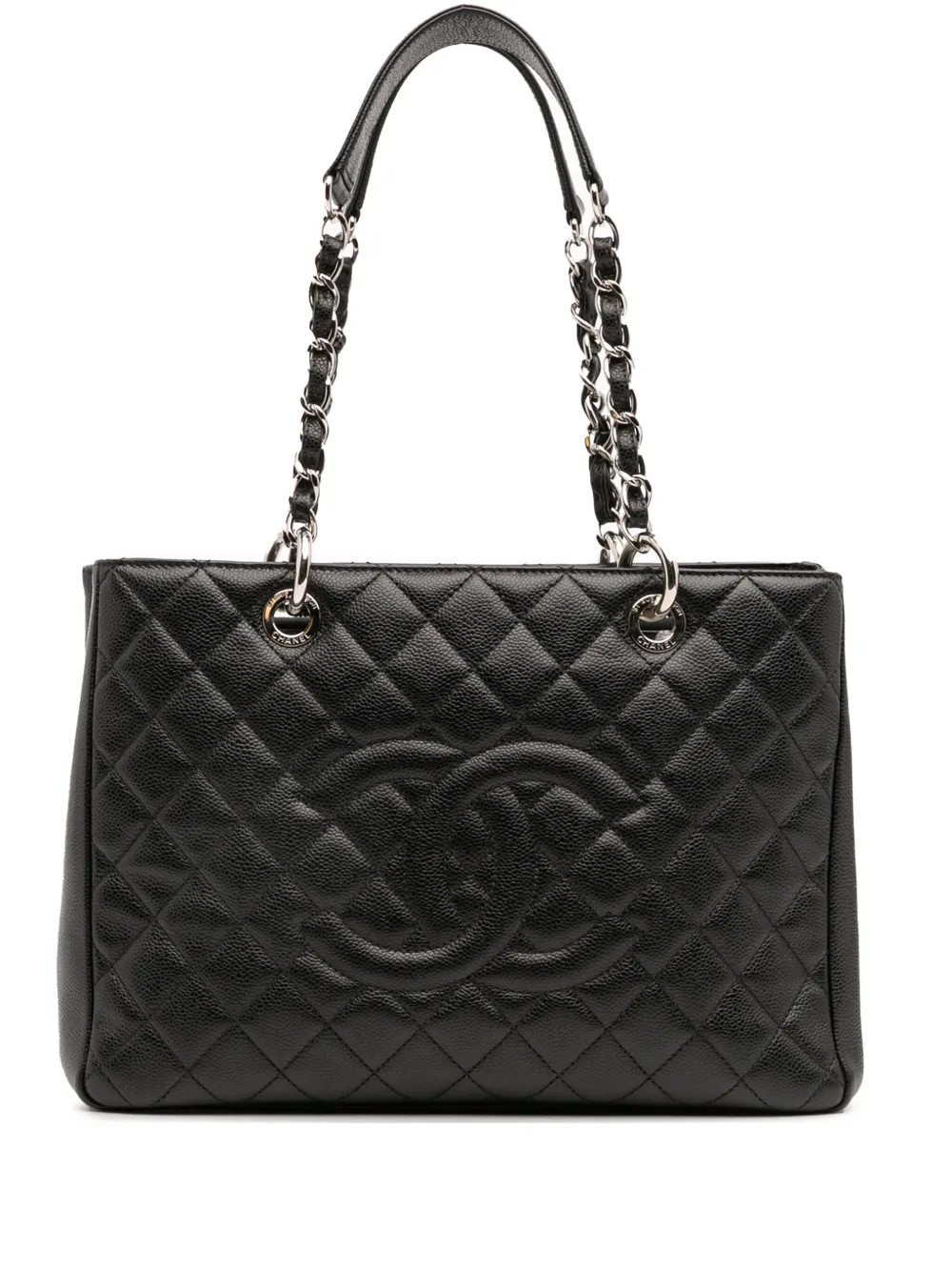CHANEL Pre-Owned 2014-2015 キャビア グランド ショッピング トートバッグ - ブラック CHANEL Pre-Owned 2014-2015 キャビア グランド ショッピング トートバッグ - ブラック
