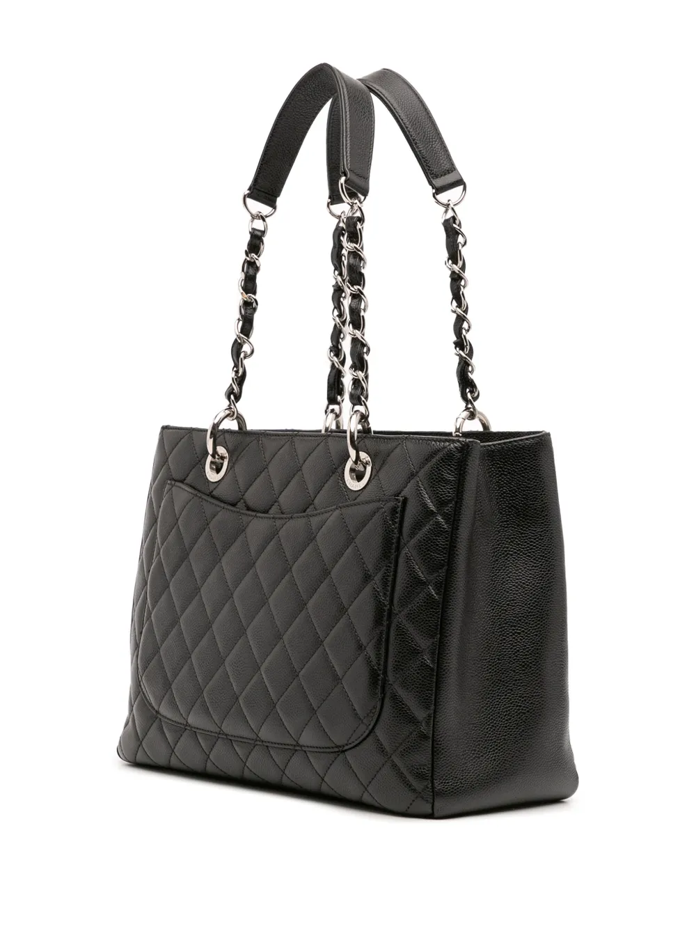 Pre-owned Chanel 2014-2015 Caviar Grand Shopping Tote Bag In Black