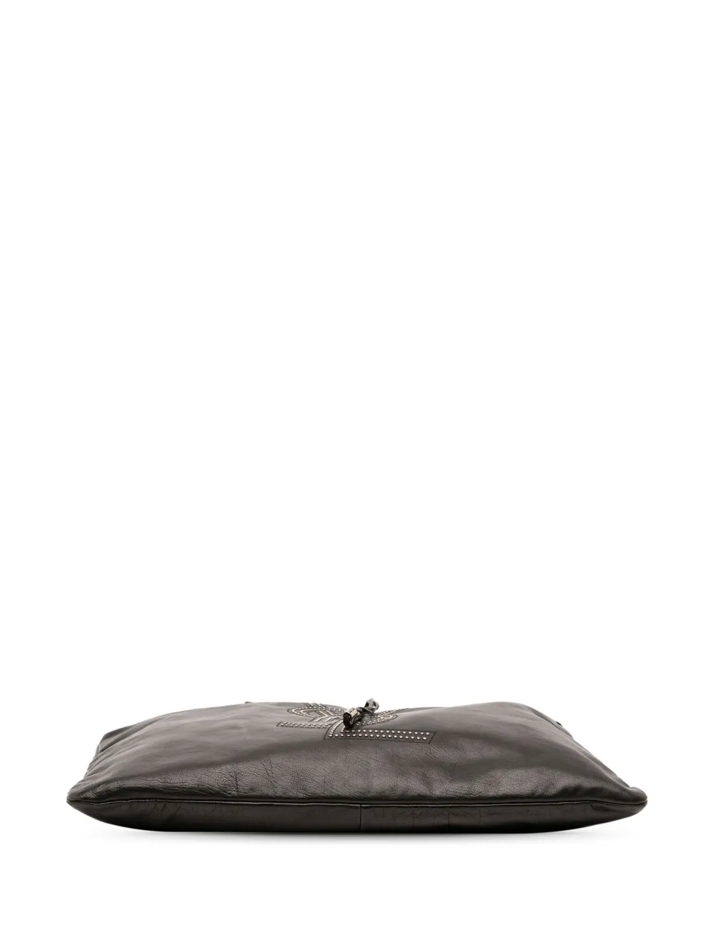 Pre-owned Saint Laurent 2000-2012 Calfskin Studded Kahala Sac Tote Bag In Black