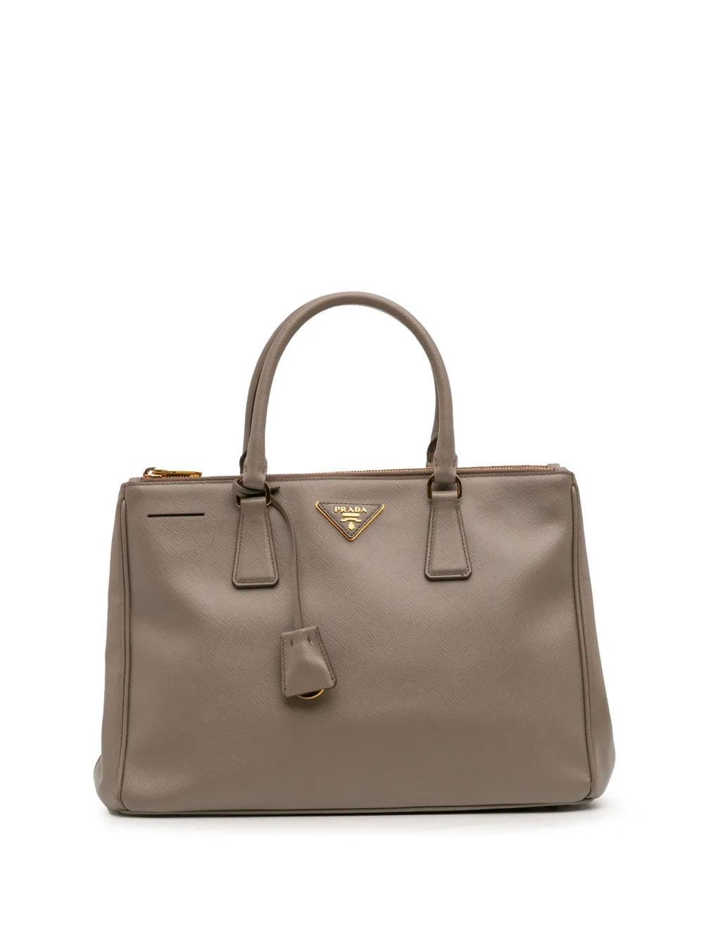 Prada Pre-Owned 2000-2025 ミディアム サフィアーノ ルクス ガレリア ダブルジップ サッチェルバッグ - グレー Prada Pre-Owned 2000-2025 ミディアム サフィアーノ ルクス ガレリア ダブルジップ サッチェルバッグ - グレー