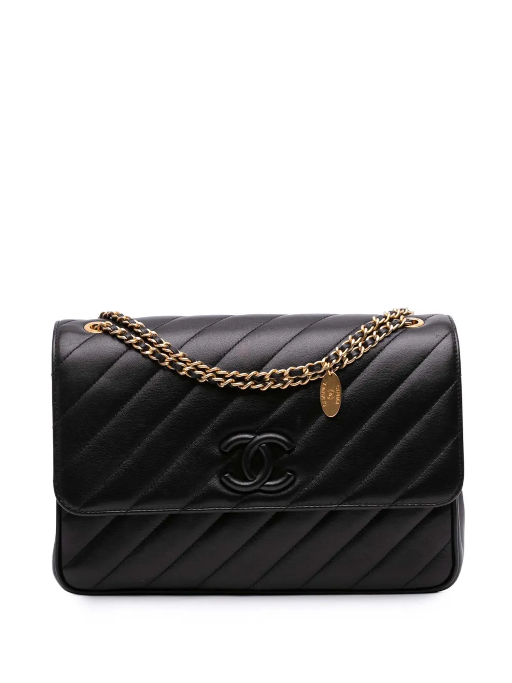 CHANEL Pre-Owned 2015-2016 ココマーク マトラッセ フラップ ショルダーバッグ - ブラック CHANEL Pre-Owned 2015-2016 ココマーク マトラッセ フラップ ショルダーバッグ - ブラック