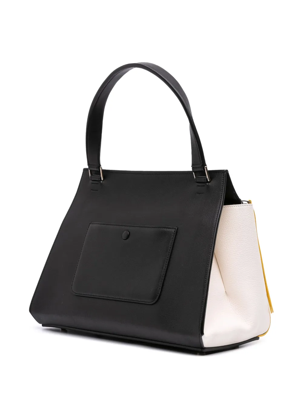 Pre-owned Celine 2015 Medium Tricolor Leather Edge Handbag In Yellow